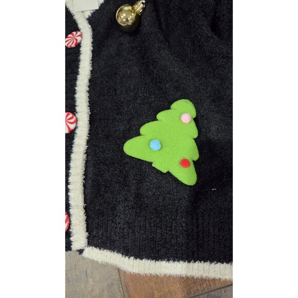 NEW No Comment Girl's Christmas Holiday Cardigan/UglySweater- Large 14-Santa B9 - Picture 7 of 10